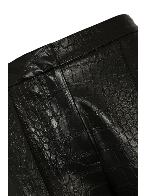 Pantaloni effetto pelle stampa cocco Nero Elisabetta Franchi | PA14258E2110